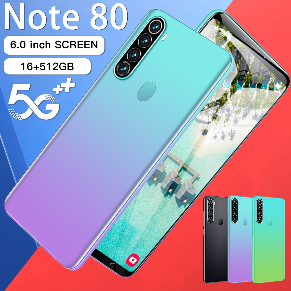 2024 Cheap Note 80 best selling long endurance waterproof fast delivery big screen global version deca core 3g 4g 5g smartphone