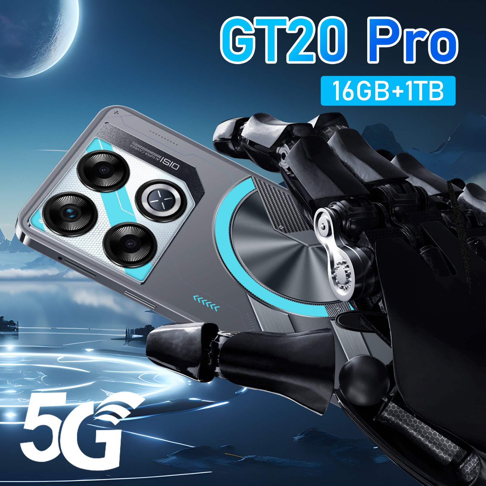 Hot sales in 2024 7.3-inch Gt20 pro smartphone 4g 5g smartphone 16GB +1 tb 72mp +108mp dual Sim dual standby smartphone