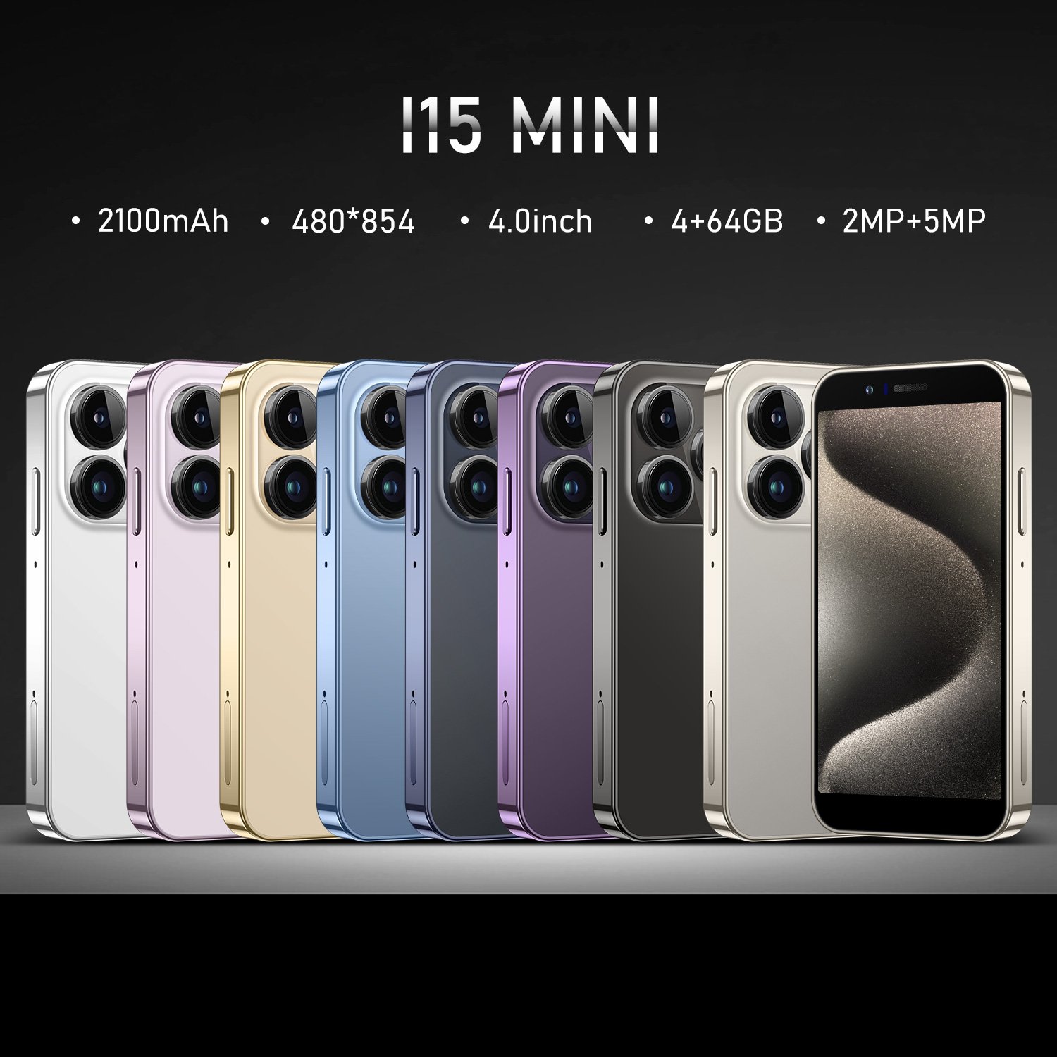 i15 Mini 5G Smartphone High Quality Smart Cell Phone with MTK Processor Face Recognition Hot Selling Color Display