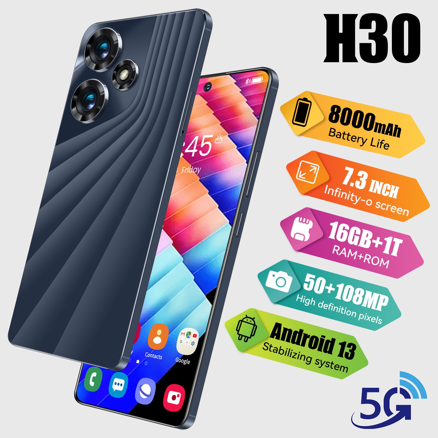 Tecno spark 10 pro 5g s25 ultra android 13.0 16GB+1TB 5G smartphone 2 sim camera 7.3inch cellphone global game mobile phone