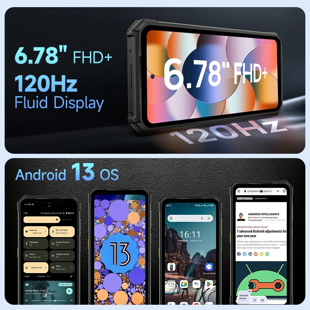 Ulefone Armor 24 mobile phones 3g&4g smartphone 6.78" smart phone 5g smartphone 64MP Night Camera 24GB 256GB Rugged Phone