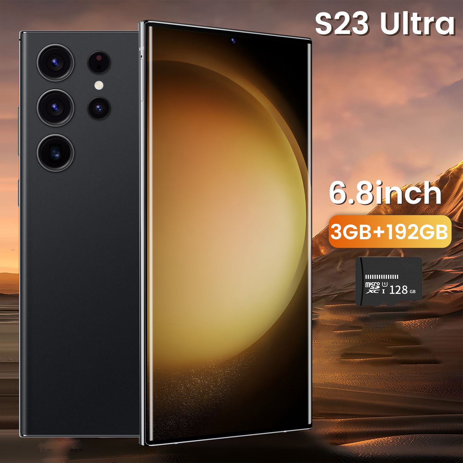Hot Selling 4G Smarephone s23 Ultra original 7.2 inch 3GB+192GB 48+108MP Face Recognition Smartphone Cell Mobile Phone