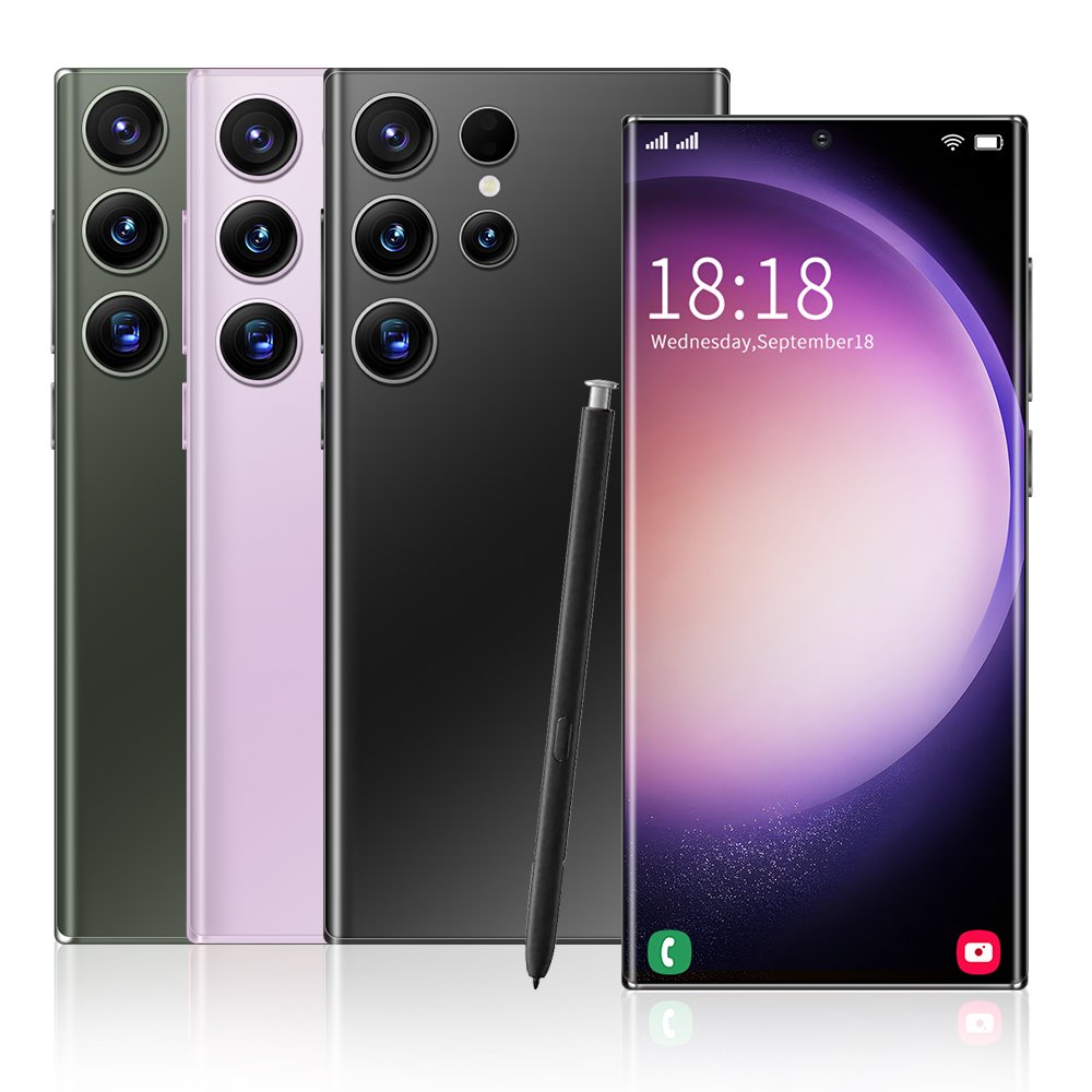 Face Unlock Full Display phone Android 10.0 Cell Phone Smart Mobile Phone S21+ S23 Original 12gb+512gb16mp+32mp 3G&4G smartphone