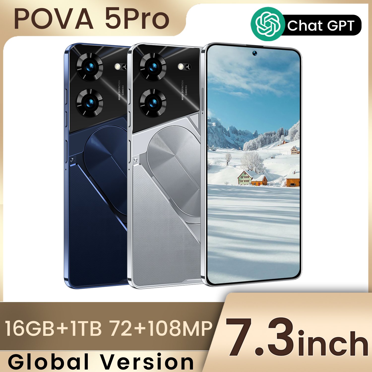 Global version of 5G smartphone 7.3-inch dual SIM dual standby mobile phone