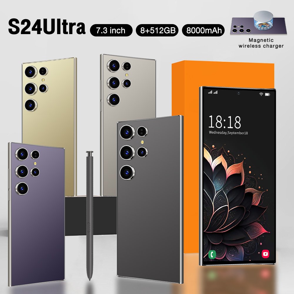 Hot selling 5G smartphone S24 Ultra telephone 7.3 inch android phones unlocked 16G+1TB cellphone mobile phones 4G 5G