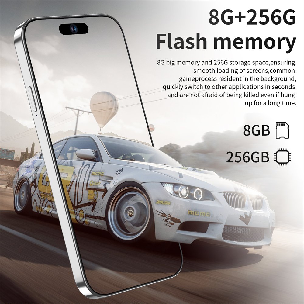 Original i For Phone 15 Pro Max 5G Smartphone 8GB+256GB 50+108MP Cell Phone 5G Telefone i15 Android Feature Gaming Mobile Phones