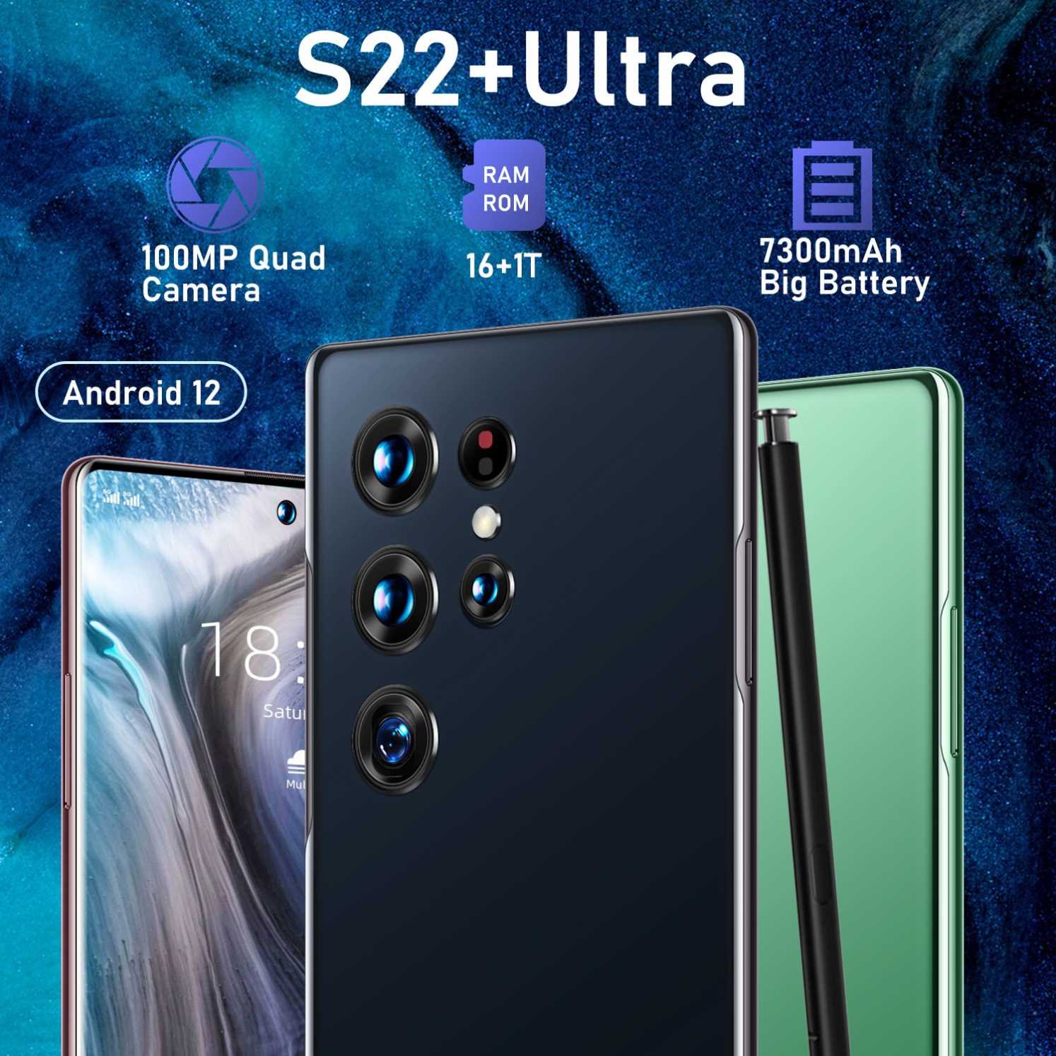 S23 1tb Android Smartphone Android 12.0 Mobile Phones Original S22 Ultra 5g Phone 7.3 Inch 16gb + Smart Phone TFT 65W 48MP