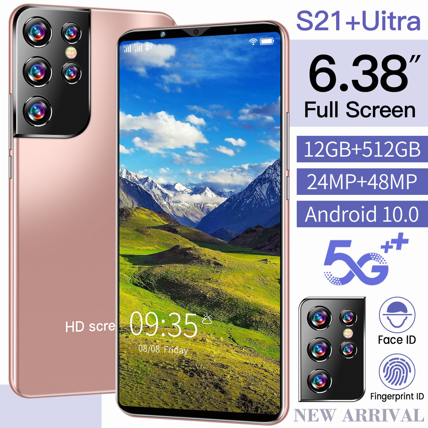 Cheap High Quality S21 Ultra Hot Sale 5G 3G S21 HD Screen 1GB+8GB Cellphone Android10 Mobile Phones