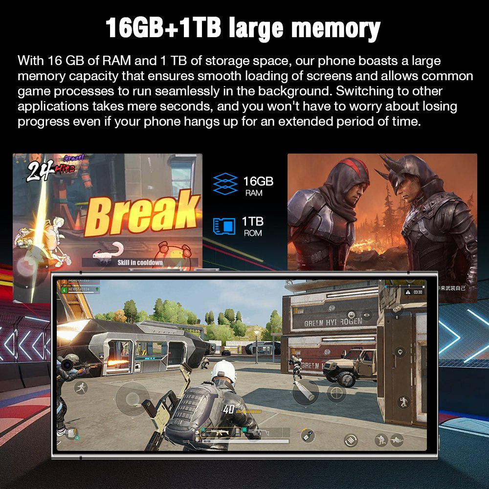 Best Selling S24 ULTRA 5G Smartphone 16GB+1TB 7.3 Inch 72MP+108MP Android 14 Cell Phone Unlocked Gaming Mobile Phones