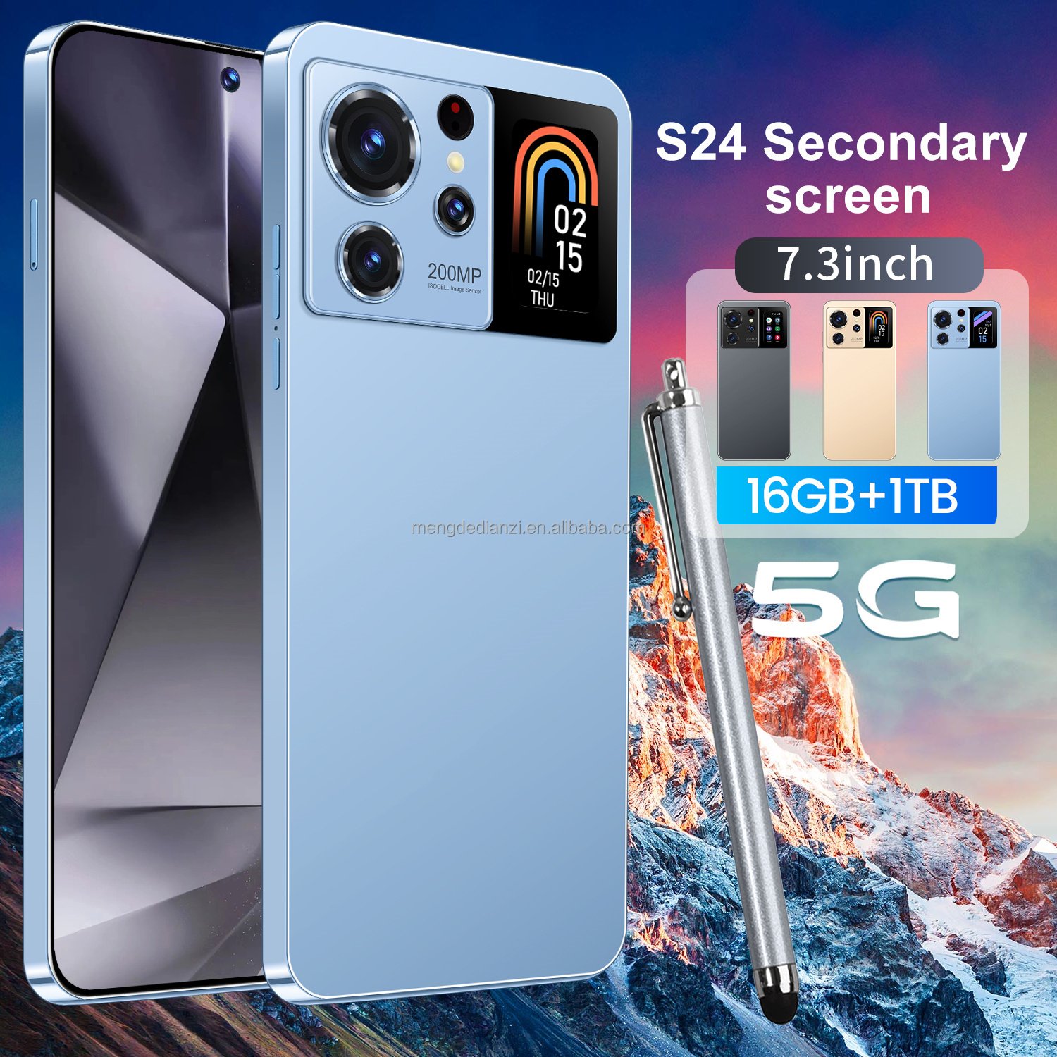 New Original Unlocking Smart Dual Screen 7.3inch Gaming Phone Global Edition Unlocking S24 16+1TB 5G 6800mah Smartphone