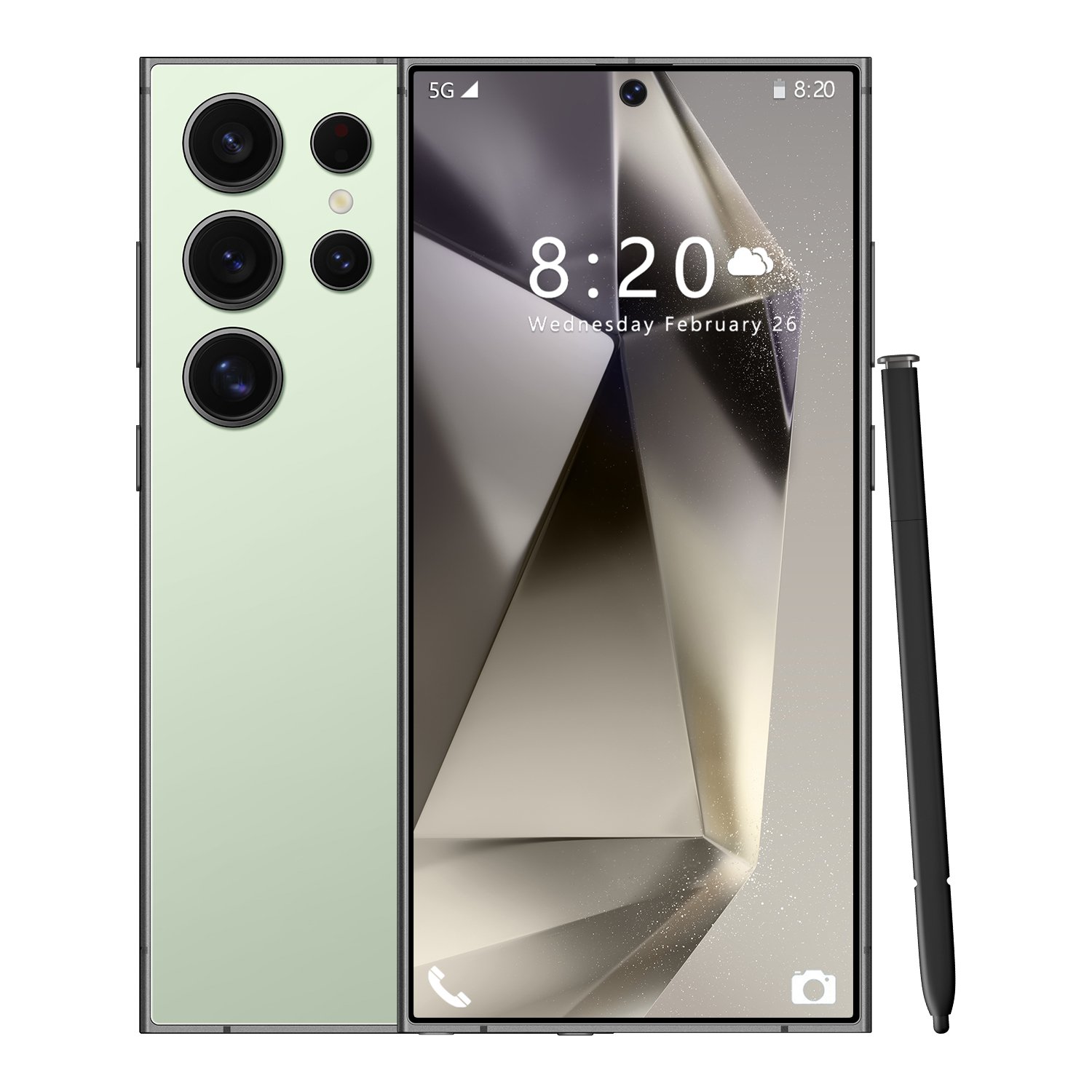 New Popular S24 Ultra Full Display Touch Screen 5G Smartphone Android 12.0 Dual SIM 64GB ROM 1:1 Clone Mobile Cell Phone