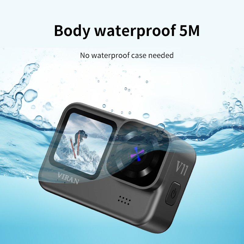 100% Direct Factory Customization VIRAN V11 Micro Phone 5k 30fps 5k Action Camera