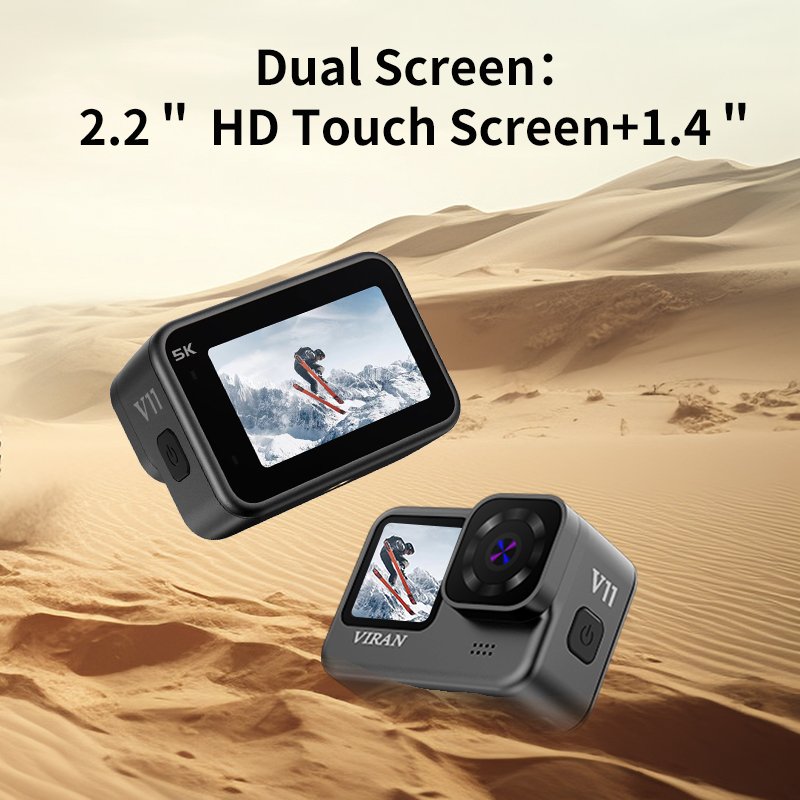 100% Direct Factory Customization VIRAN V11 Micro Phone 5k 30fps 5k Action Camera