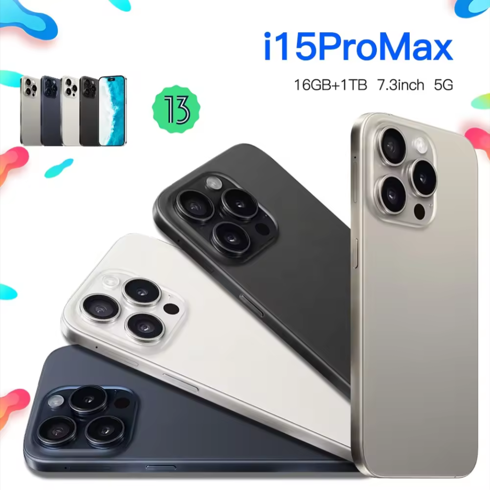 Brand New 15 Pro Max 256GB Smart 15 phone 15 Pro Max Clone Have Logo 4G 5g Smartphone 6.8 inch AMOLED Screen