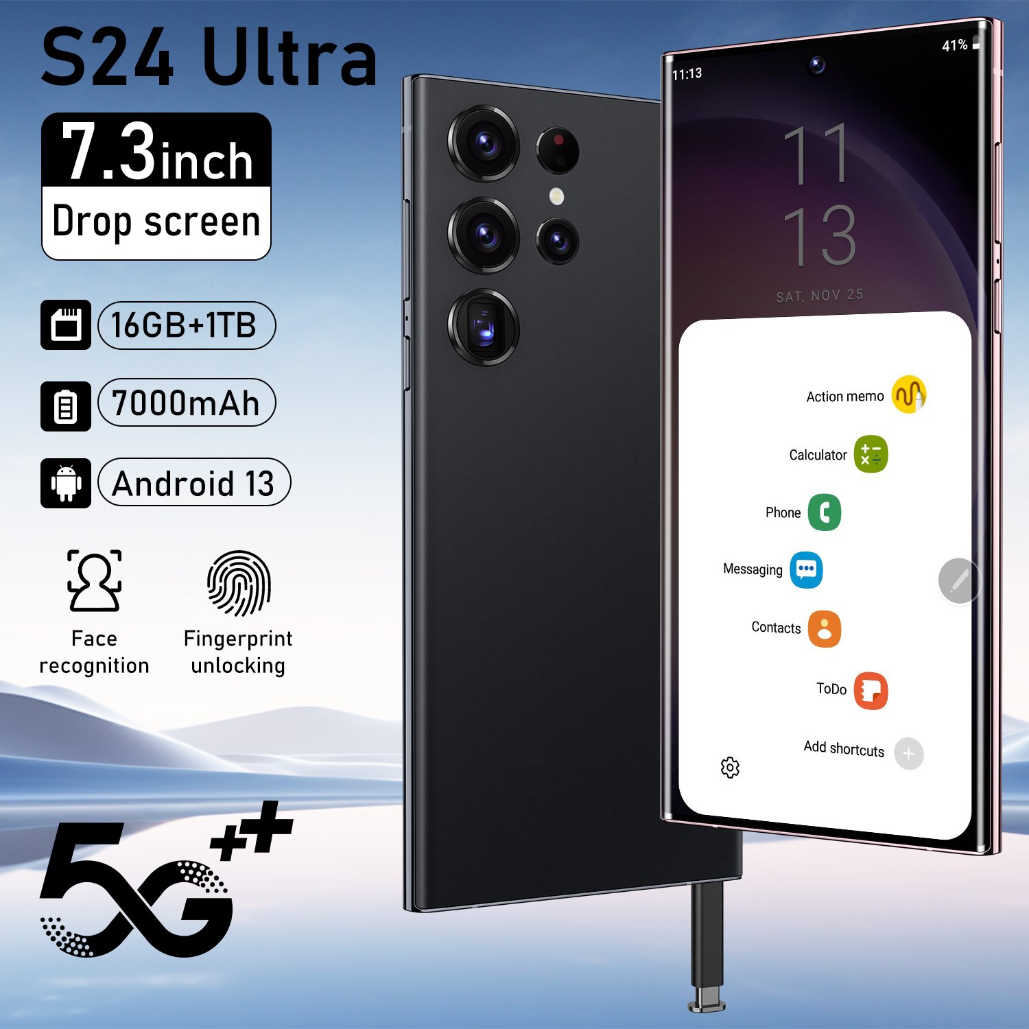 2024 Original Android 13.0 s24 ultra phone Smartphone 16+1TB 7.3inch Mobile Phone Cell Gaming Phone 4G&5G smartphone