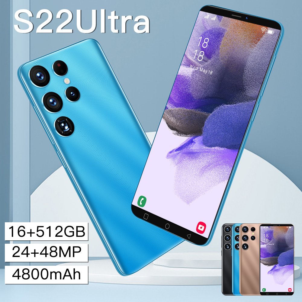 Unlocked Original 12G+512GB Cellphones 12G Ram S22 ultra 5G Android Cellphone Touch Screen Mobile Phones For S22