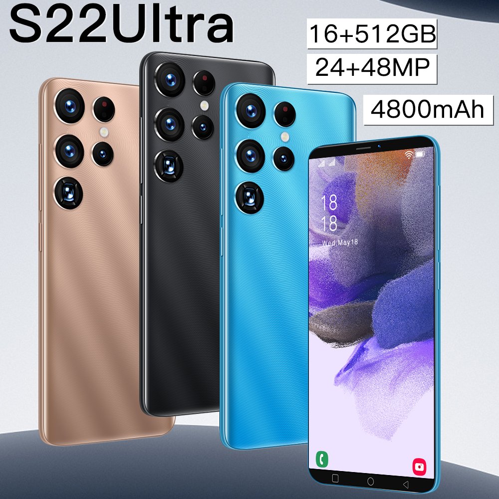 Unlocked Original 12G+512GB Cellphones 12G Ram S22 ultra 5G Android Cellphone Touch Screen Mobile Phones For S22