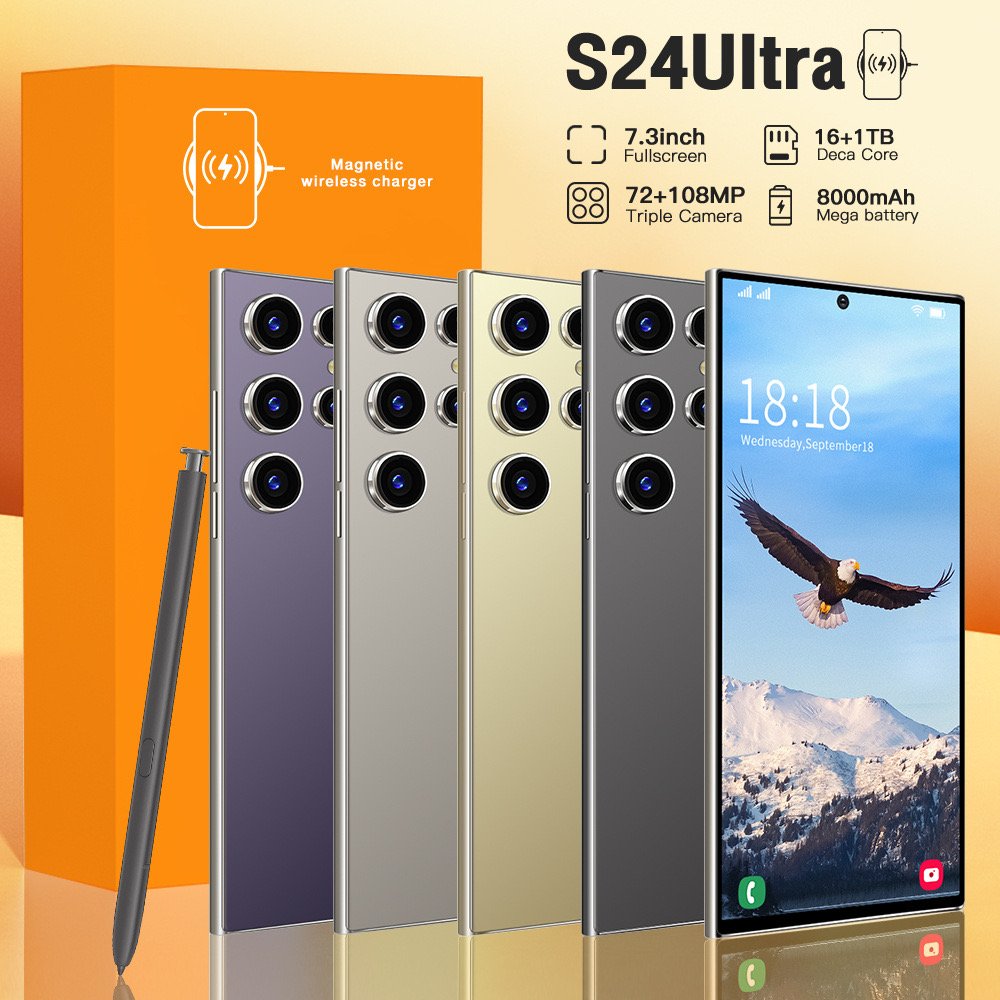 2024 Hot Selling New S24 Ultra Phone 7 inch 512GB 4G 5G Smartphones Have Logo And Original Packing for Clone Version S24 ultra