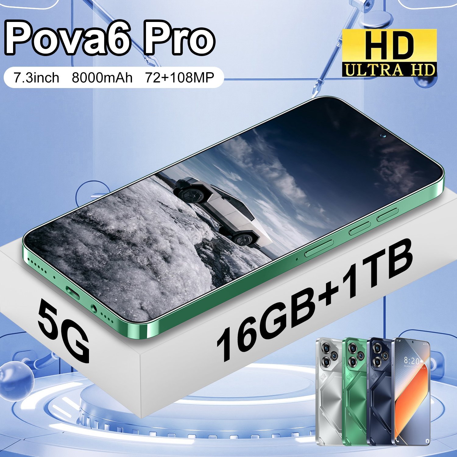 Gaming Ready 5G Smartphones Wholesale Deal with Dual SIM 16GB+1TB Storage Face Unlock