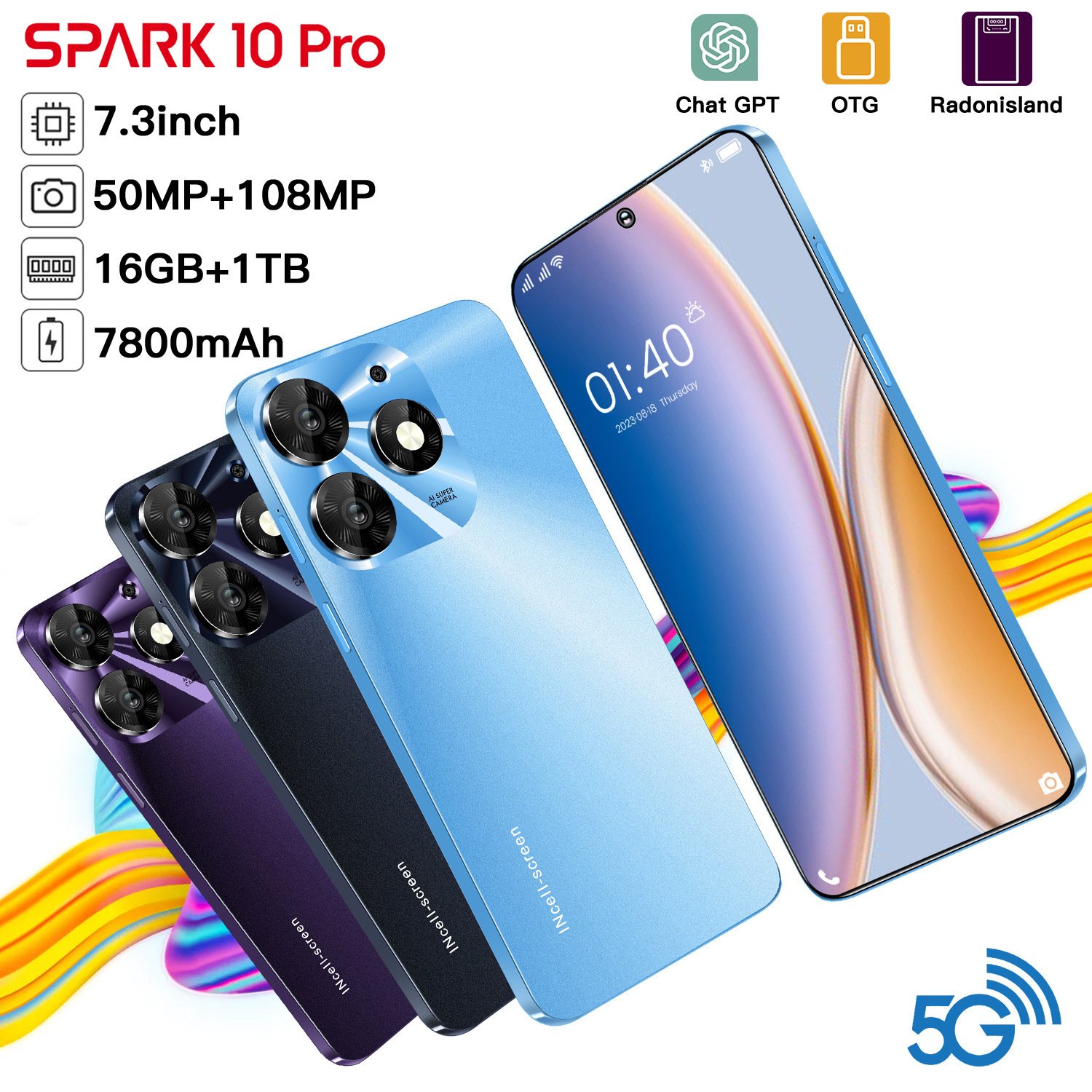 Infinix GT 10 Pro phone HD LED display Android 13 dual SIM 16G+1TB ROM shockproof gaming function