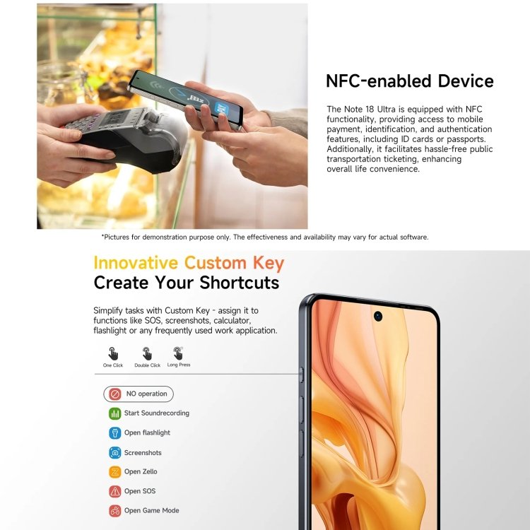 Factory direct sales original Ulefone Note 18 ultra 5G smartphone NFC global version 50MP+32MP 6GB+256GB 5G mobile phones