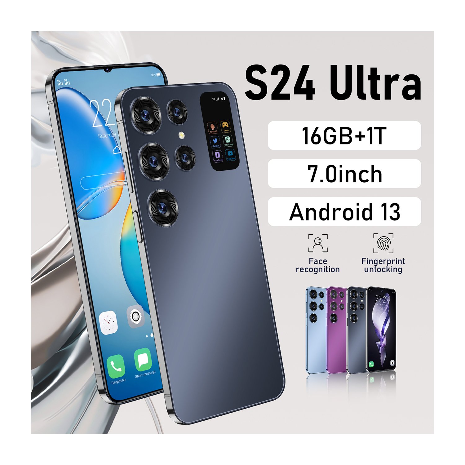 S24 Ultra Cellphone 16GB+512GB Smartphone Smart Phone HD OEM New Smartphone 7inch Unlocked Dual Card 5G