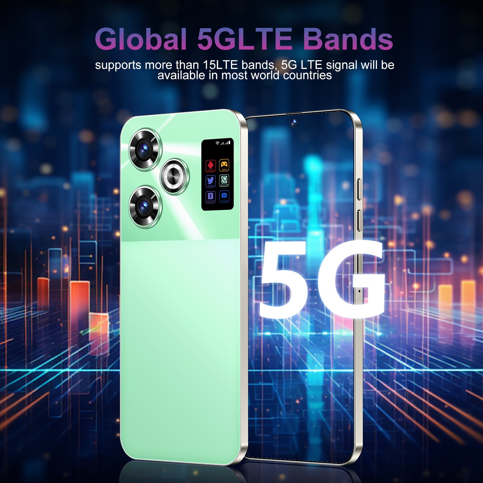 Mobilephone f6 pro 7.3 Inch 16GB+1TB 5G face ID Global version mobile phone Android 14 5G smartphones