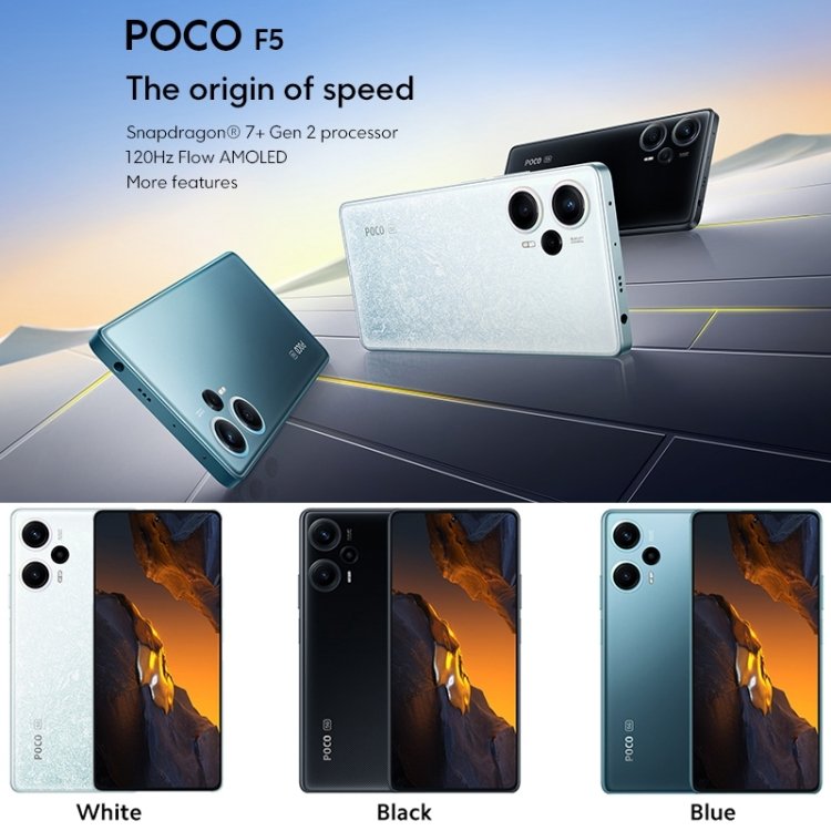 Global Version Xiaomi POCO F5 5G Global 64MP Camera 8GB+256GB Mobile Black Case 6.67 inch NFC 5160mAh Battery Smartphone