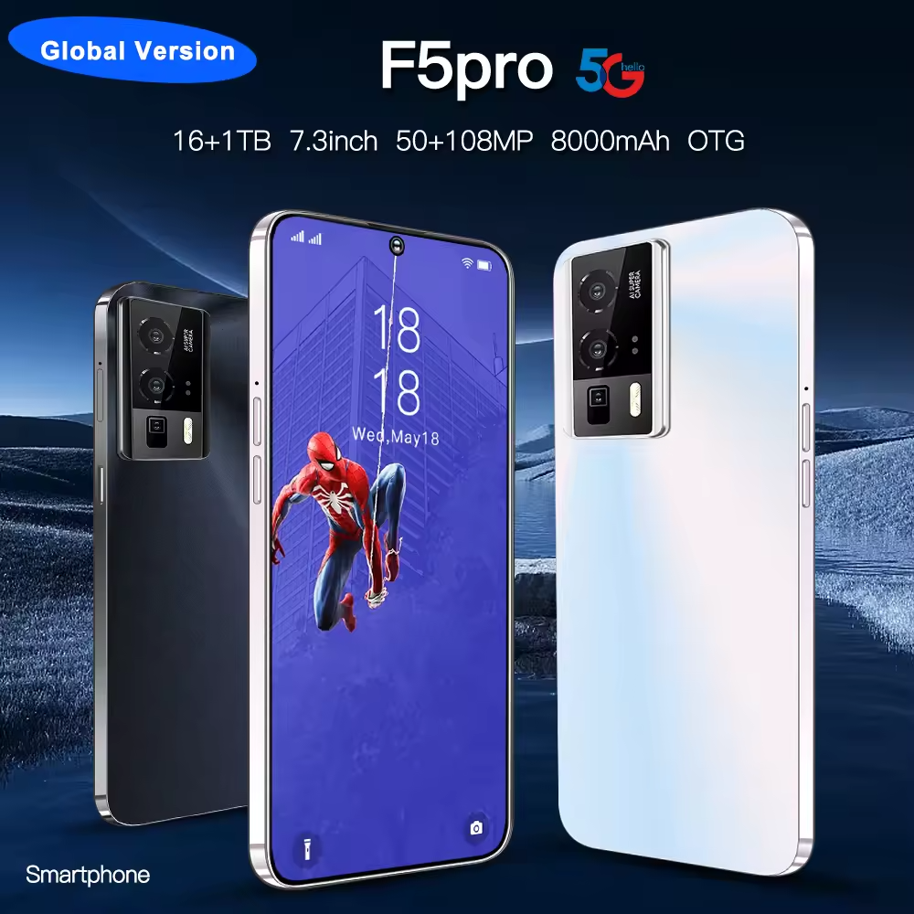 5G Smartphones F5 PRO Large Storage big screen 7.3inch Display Dual SIM Android mobile phone with AI GPT4 gaming smart phone