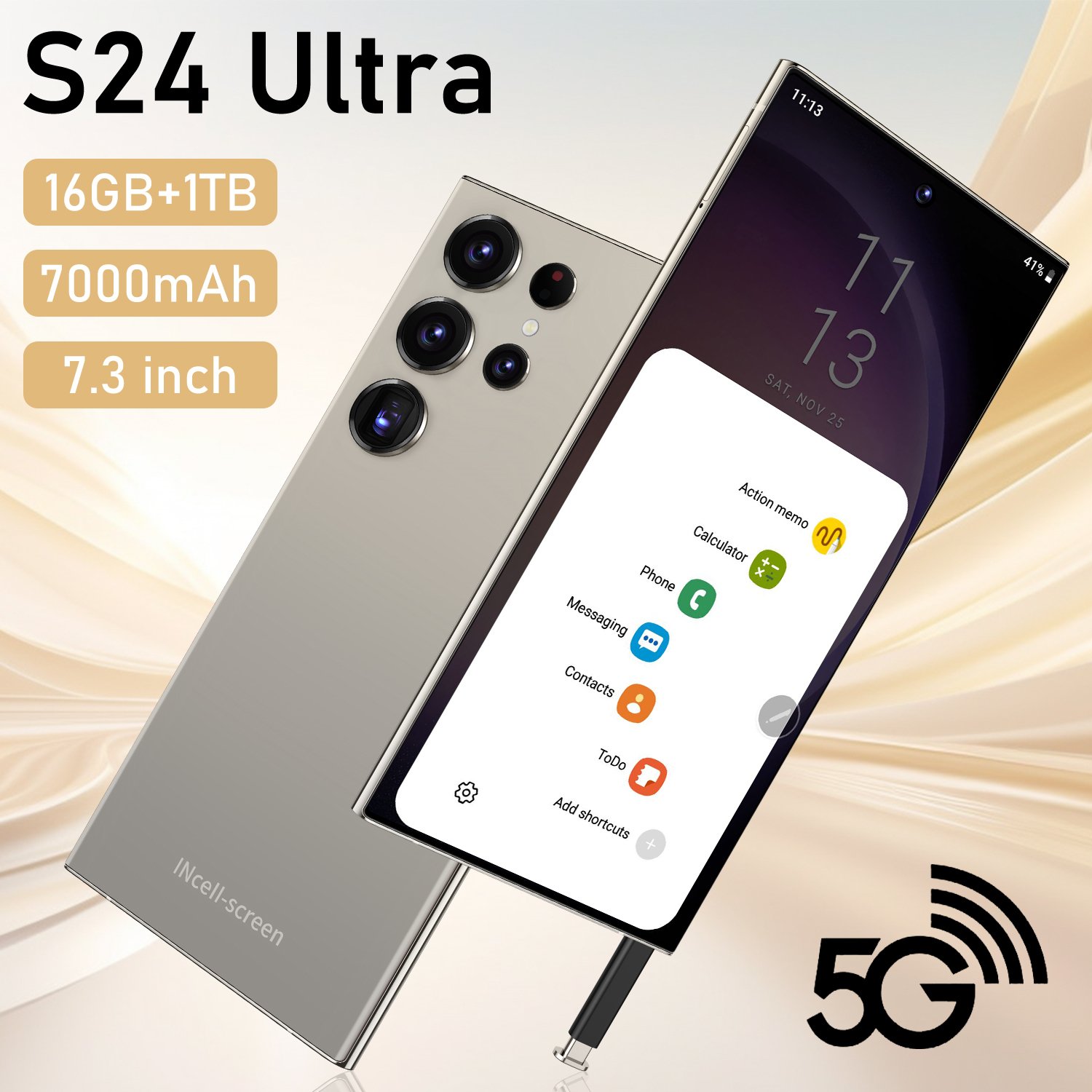 Original S24 ULTRA 16GB+1TB 7.3 Inch full Display Android 12 Mobile Phone S24 ULTRA Cell Phone Smartphone