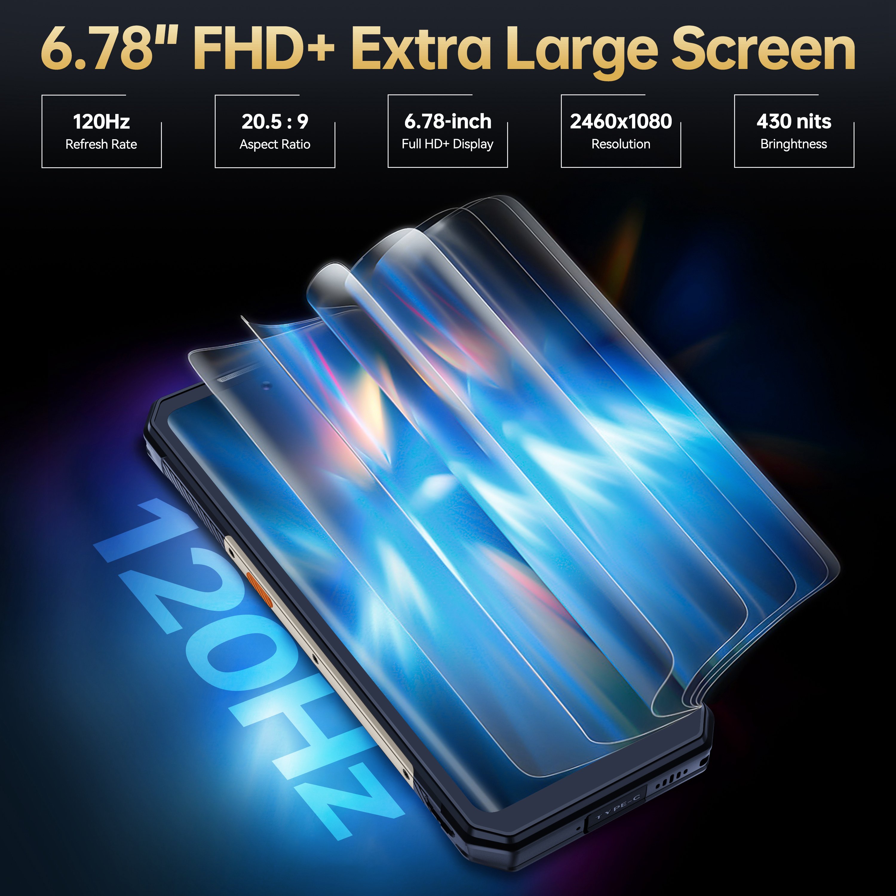 OUKITEL WP30 Pro 5G Smartphone global version 6.78" FHD+ 12GB+512GB Gaming Mobile Phone 120W Fast Charge Android Rugged Phone