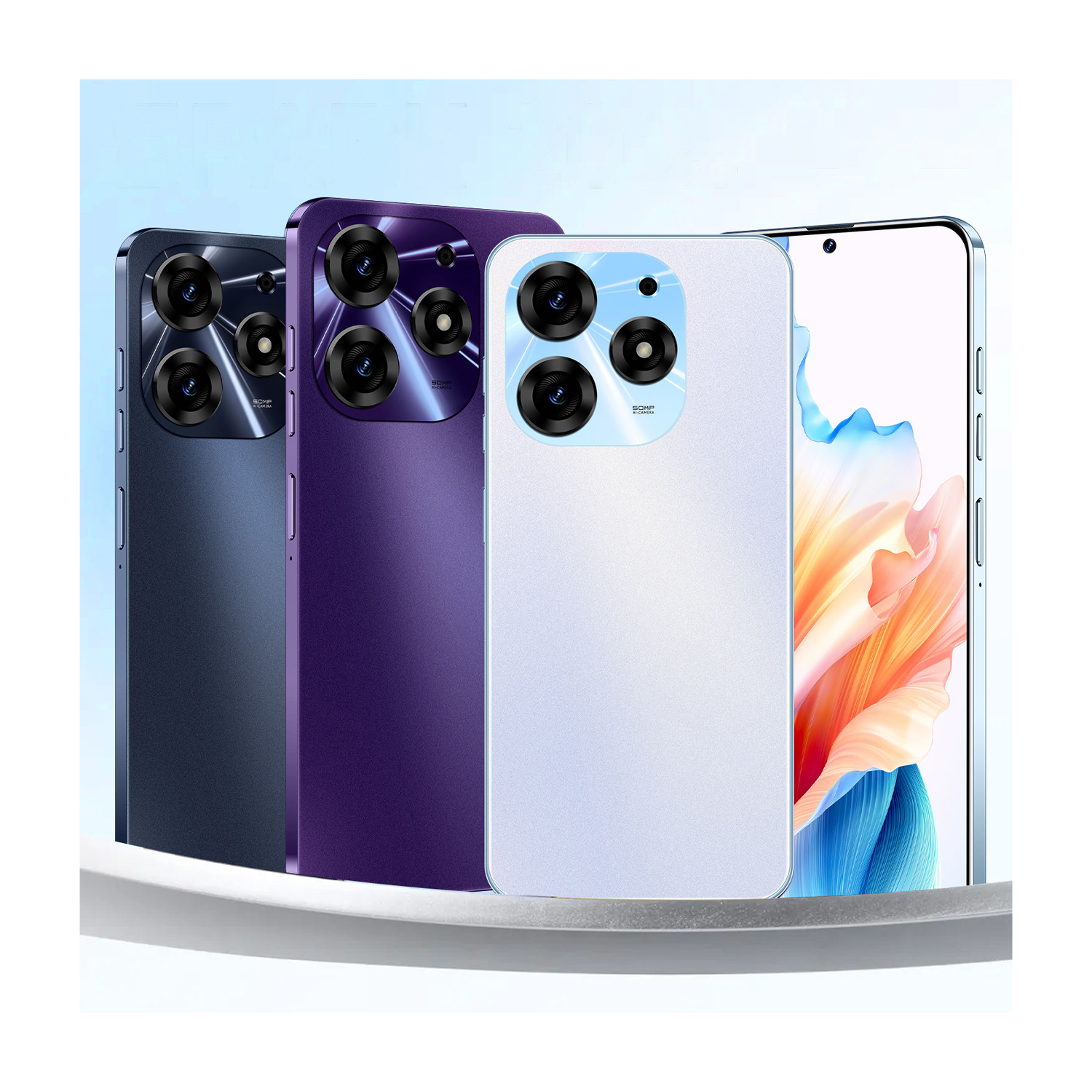 7.3Inch Spark 20 Pro 16g+1TB 5G Original cellphones 7800mah Mobile Phone Dual Sim Card Beauty tecno telephone