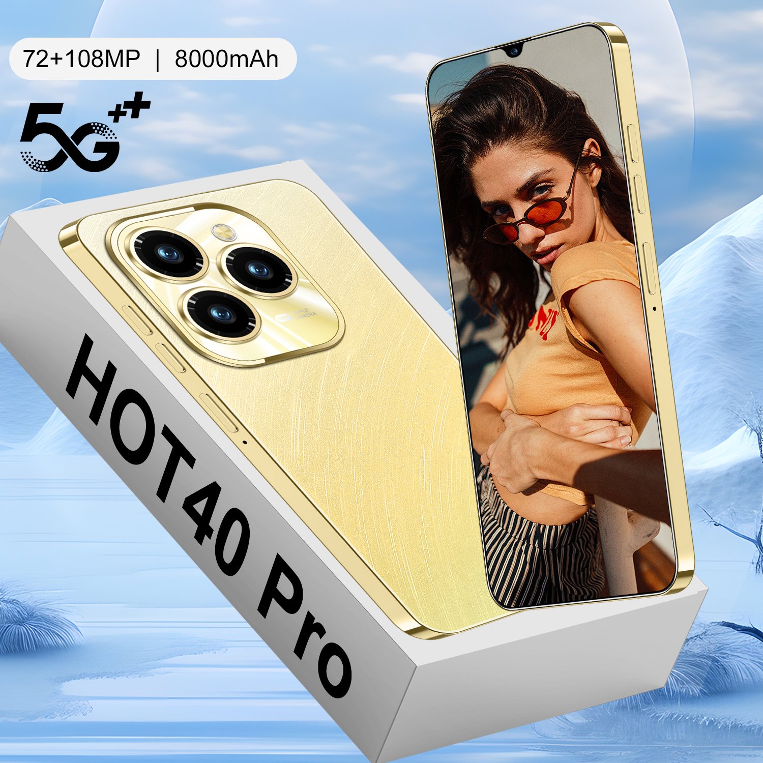 Hot selling Hot40 Pro Android 6.8-inch incell screen Mobile Phone16G+1TB true 4G Smart Phone global version 5g Smartphone