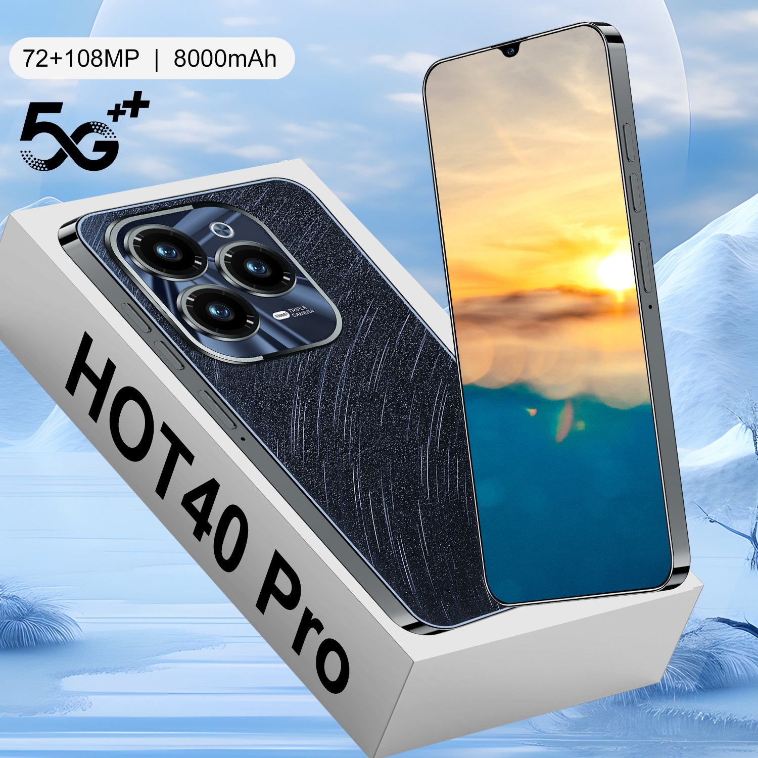 Hot selling Hot40 Pro Android 6.8-inch incell screen Mobile Phone16G+1TB true 4G Smart Phone global version 5g Smartphone