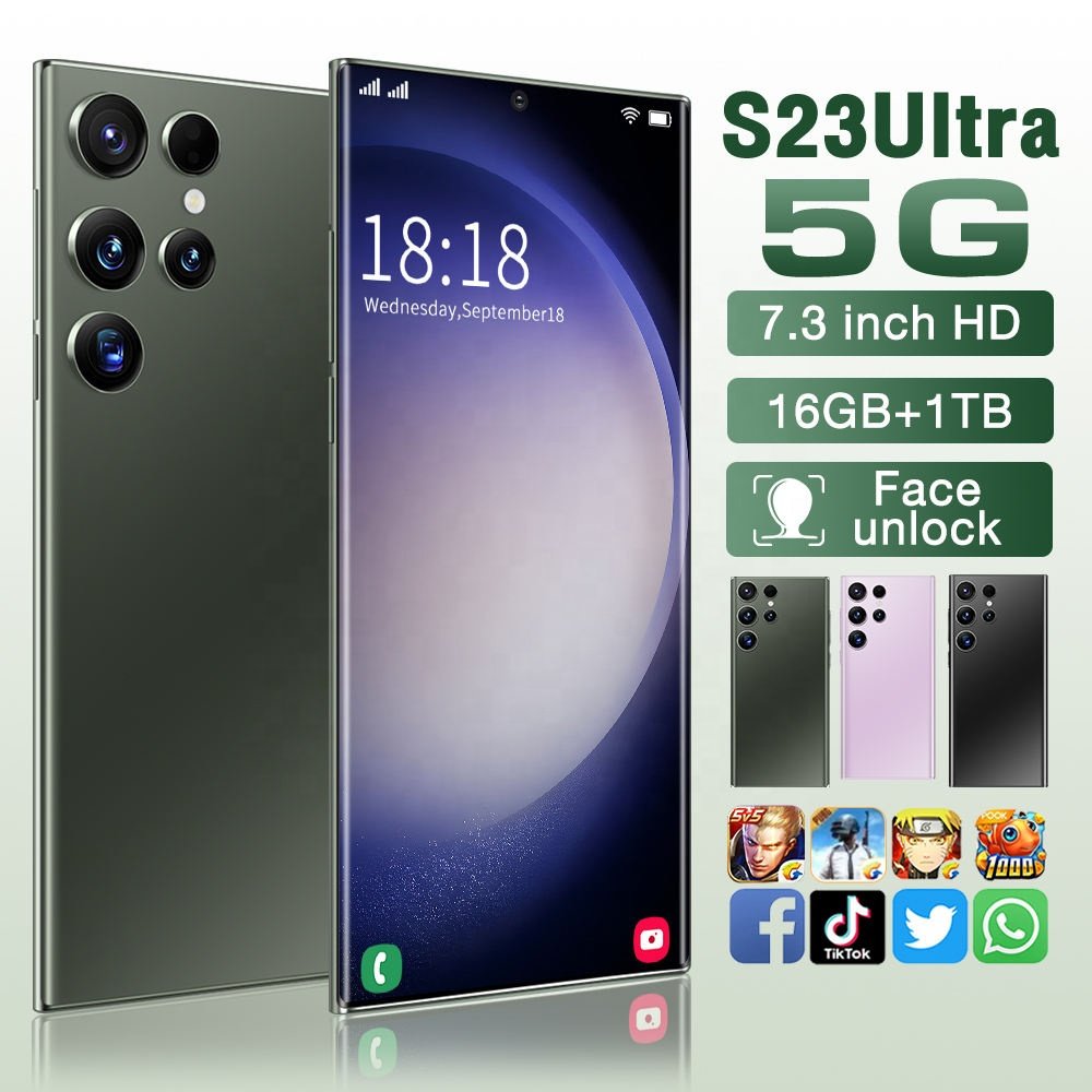Factory Price S23 Ultra Phone 5g Smartphone Android 13.0 Mobile Phones Hot New 1tb Android 6.8 Inch 16gb + Hd Oled