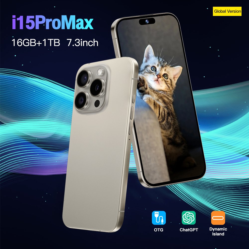 Phone 15 pro max 16GB+51TB Smartphone 5g Smartphone 6.7inch Screen Dual Sim Card I15 phone 15ProMax 5g Smartphones 32MP+64MP
