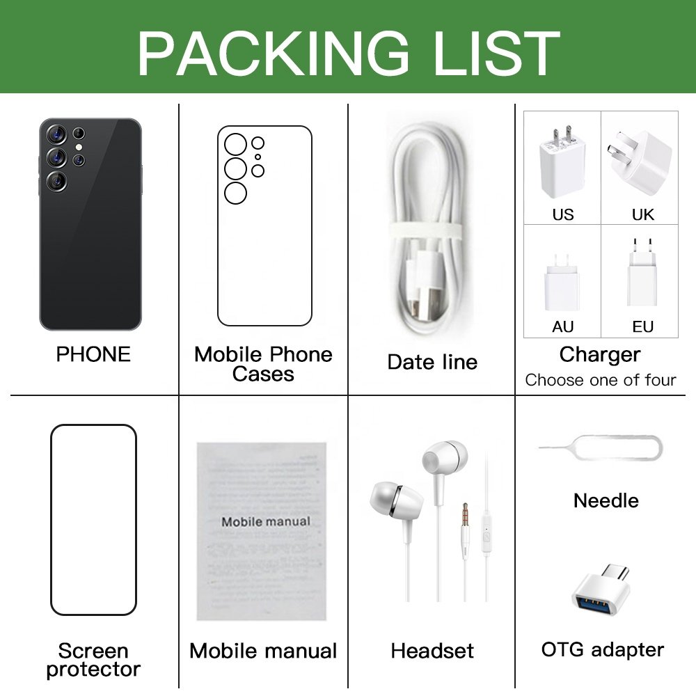 2024 Original Mobile Phone Brand New S24 Ultra S23 16G 1T 6.7 Android 13 Celular Low Price 5G Smartphone
