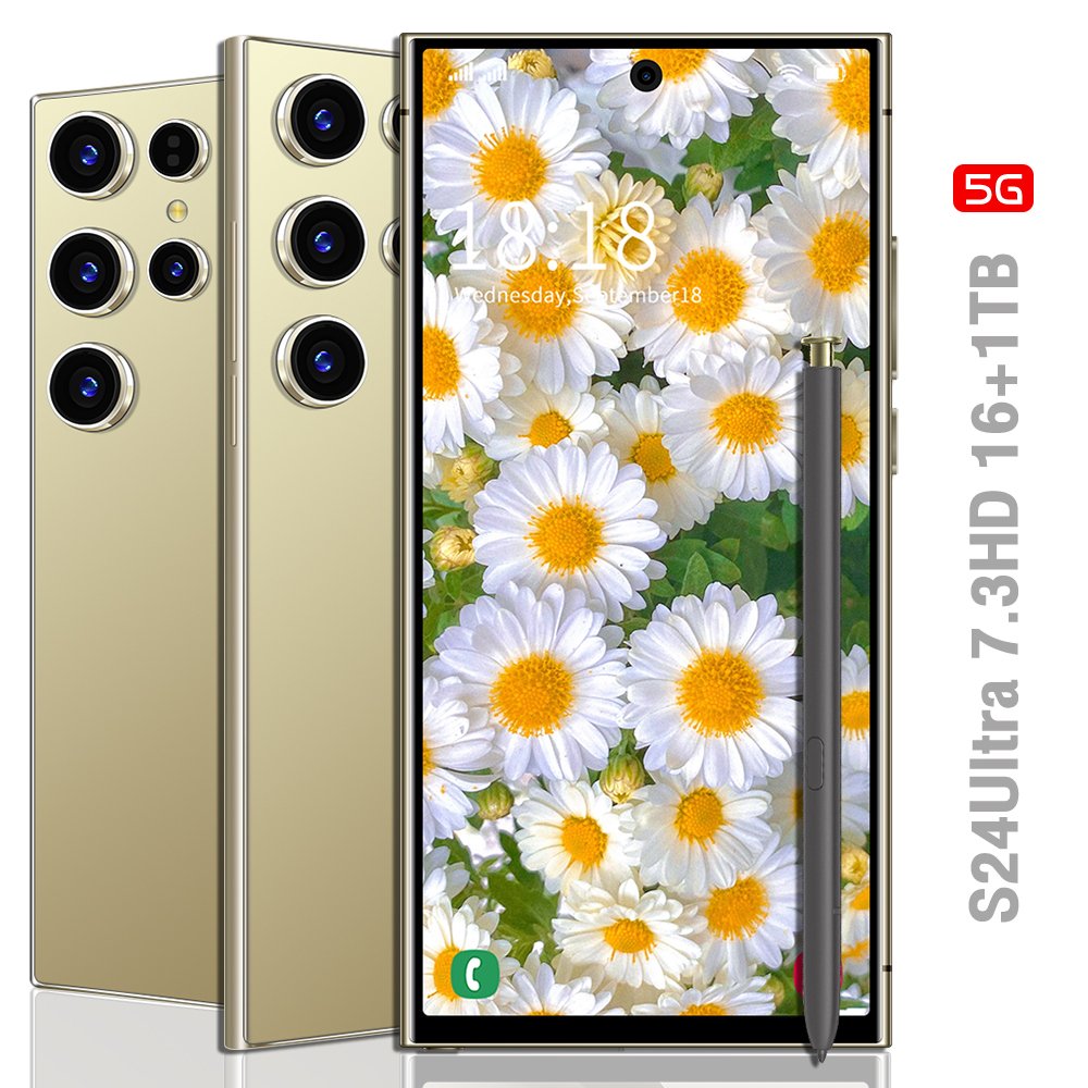 Factory hot sale s24 ultra Unlocked 7.3 inch smartphone Cell Phones 16GB+1TB 5g smartphone deca core Android 14.0 Mobilephone