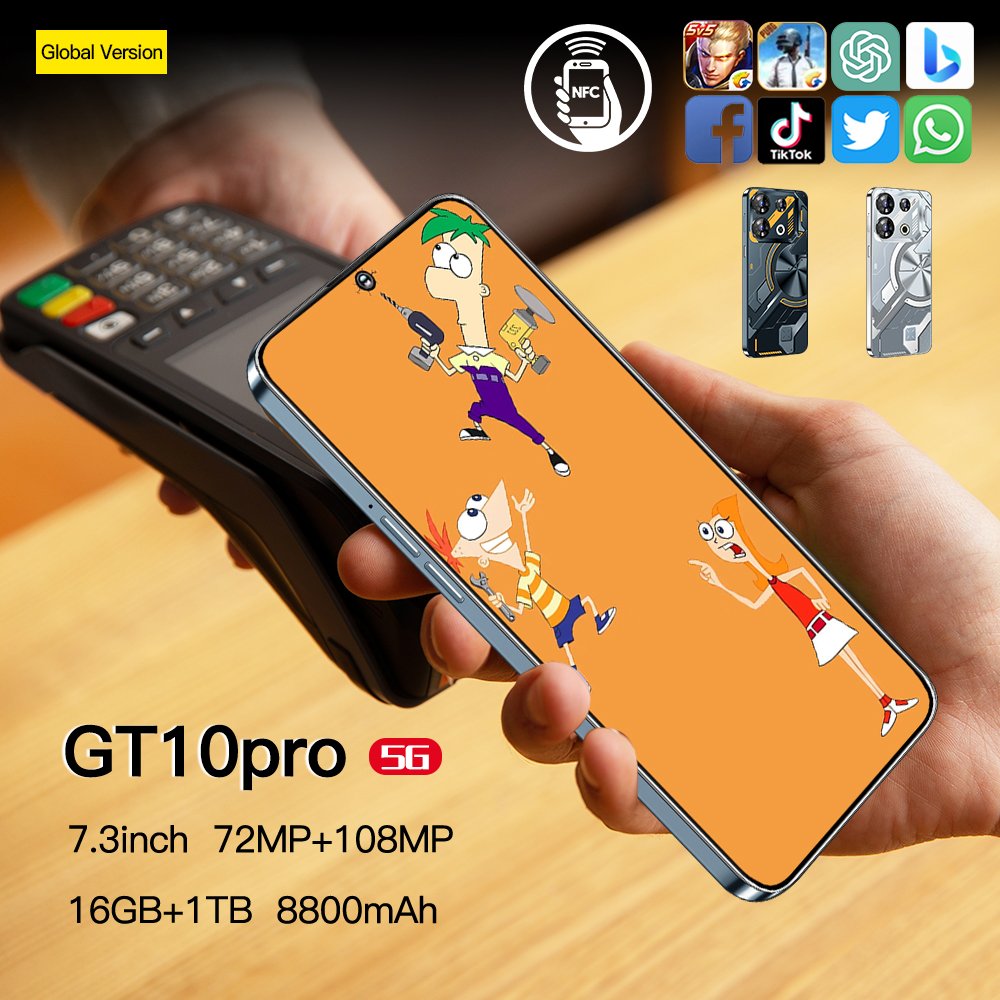 Tecno Mobile Phones GT10 NFC Feature Phone Original Smart Phone 5g Smartphone HD Lcd Gt 20 Pro 5g Mobile Phone Infinix Dual Core