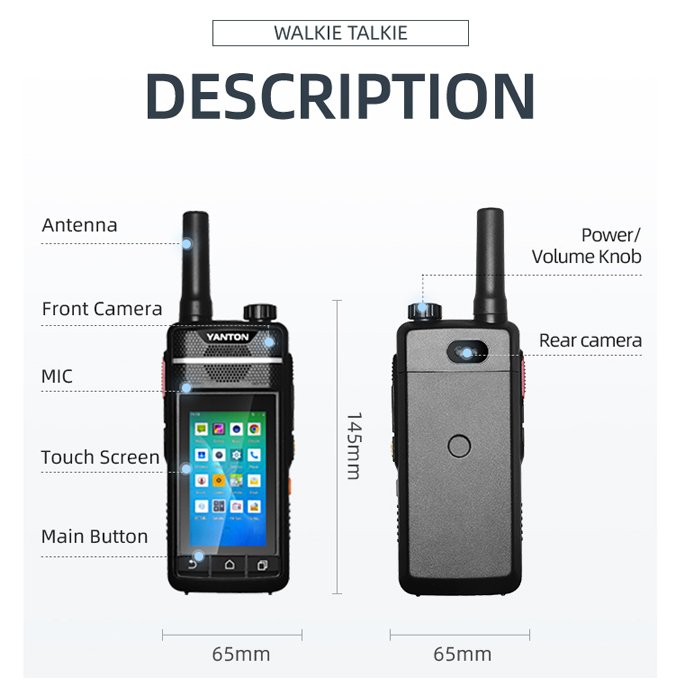 Long Range 4G LTE Two Way Radio Smart Android Mobile Phone Portable Zello PTT POC Handheld Walkie Talkie YANTON X100