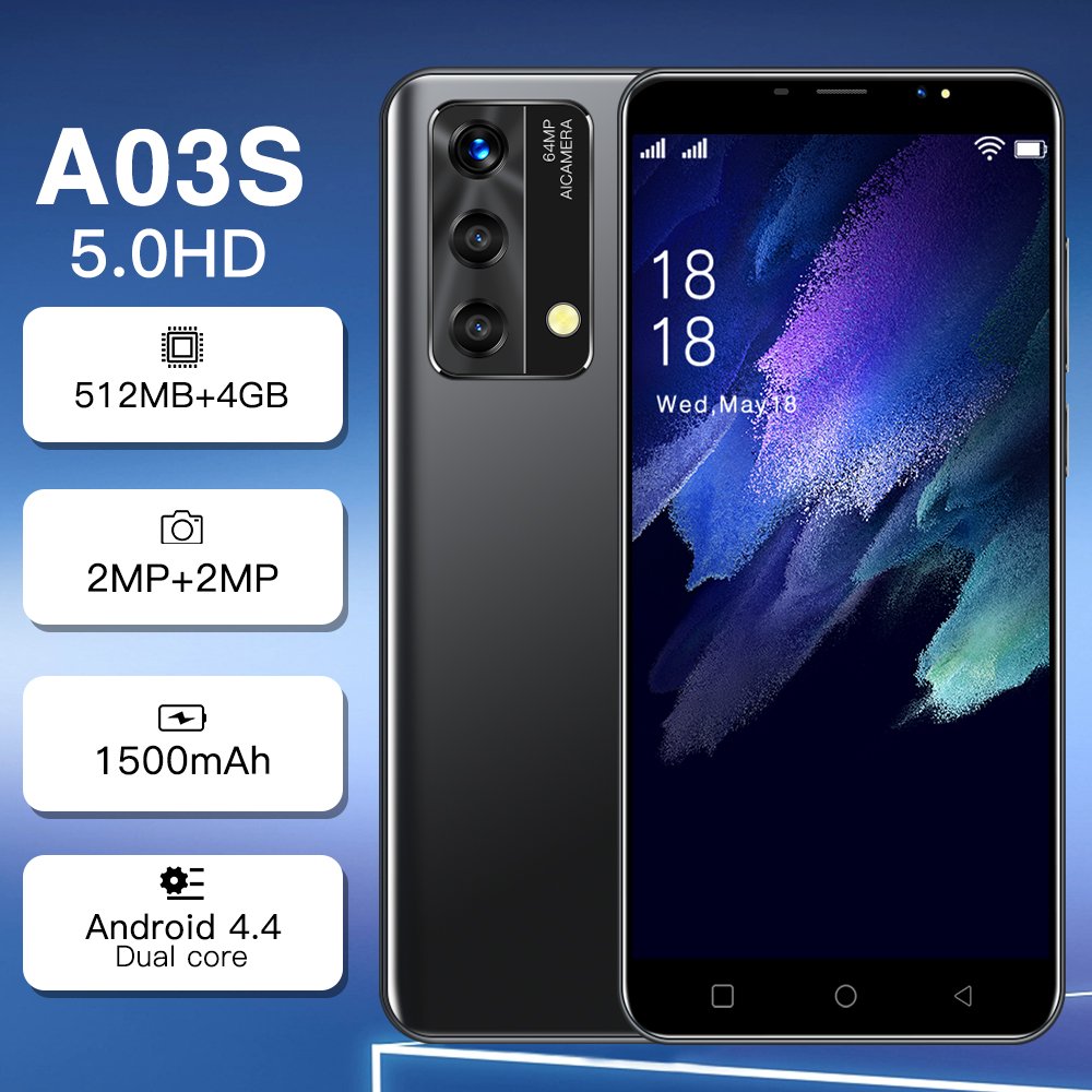 Gaming phone A03S D105 Mobile 5G smartphone 5-inch HD perforated screen 4+512GB RAM Power Android 4G smartphone