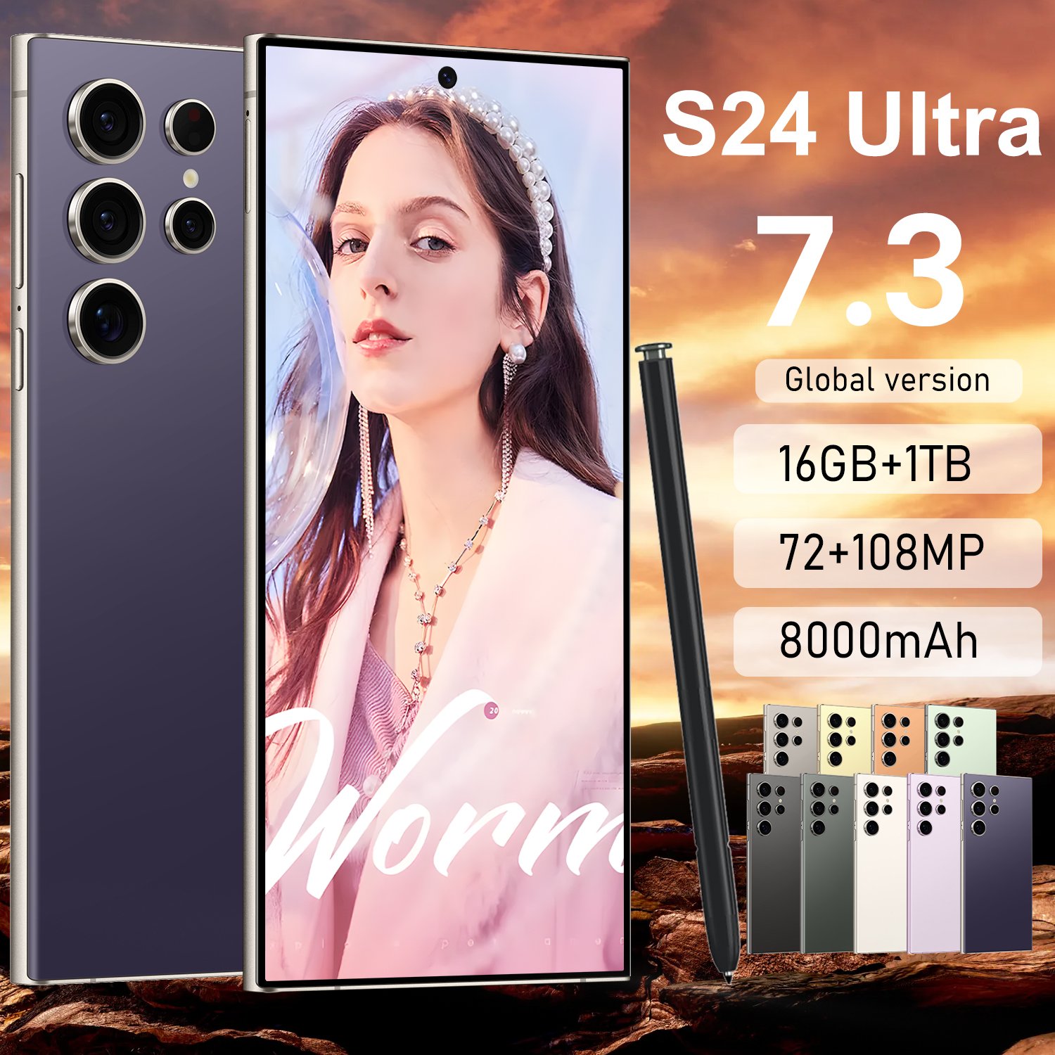 Galaxs S24 Ultra Global Version Phone 16GB+1T Smart Android13 Unlocked Phone Gaming Phone 5G Dual SIM Smartphone S24Ultra