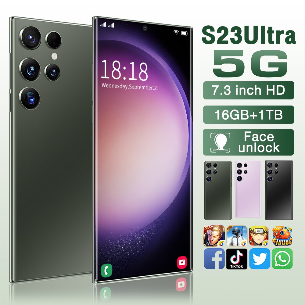 2023 New Original Phone S23 Ultra 16gb+1tb 5g 7.2-inch 48mp 108mp With Built-in Pen Android 12 Smartphone