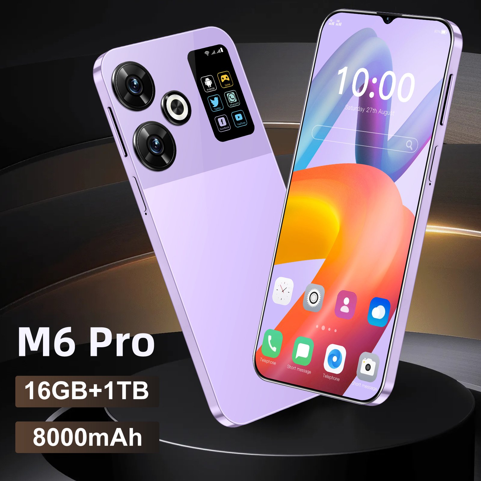5G Smartphone M6 Pro Brand New Gaming Mobile Phone Smart Phone 16GB+1TB Cheap Telephone Big Screen gaming smartphone