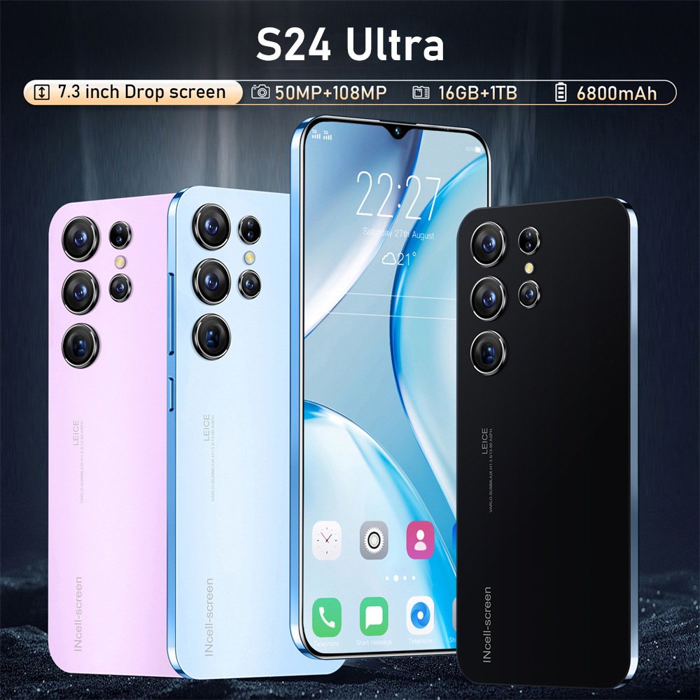 New S24 Ultra Global Version 5G Smartphone 16GB+1TB Android Mobile Phones 108MP Deca Core IPS Smart Original Unlocked Gaming