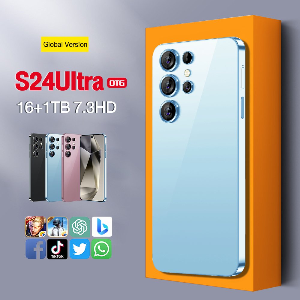 Cellphone Original SmartPhone S24 Ultra 16GB+1TB Android 13 Mobile Phones Cellphone 7.3inch Dual Card 5G SmartPhone HD