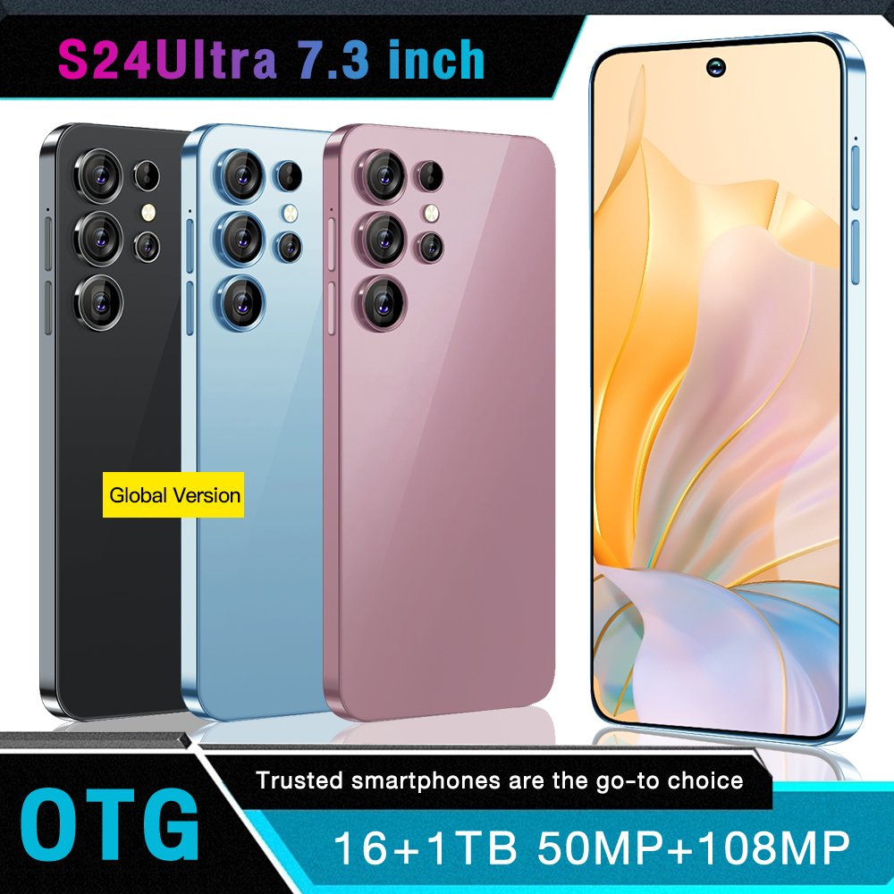 Cellphone Original SmartPhone S24 Ultra 16GB+1TB Android 13 Mobile Phones Cellphone 7.3inch Dual Card 5G SmartPhone HD