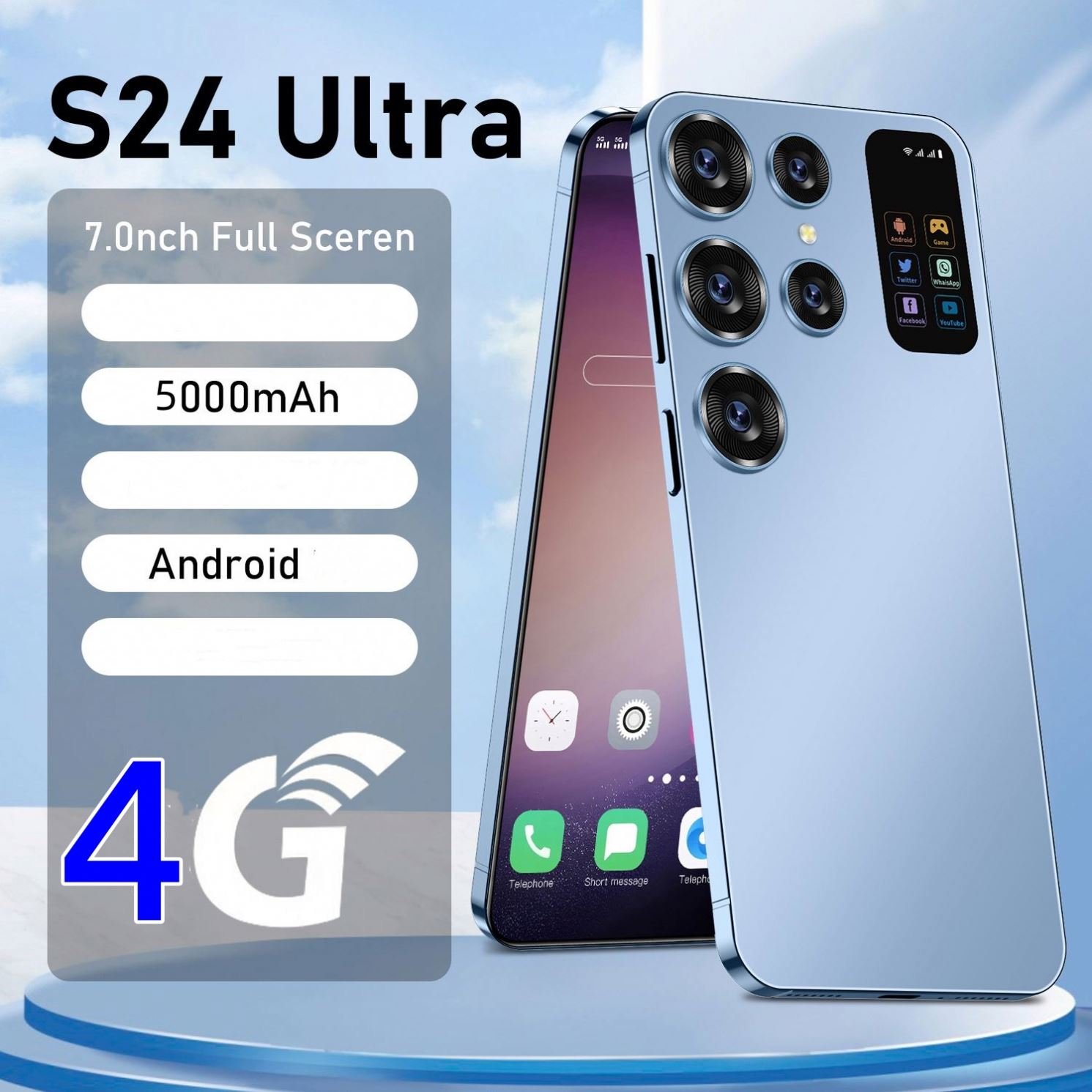 S24 1tb Android Smartphone Android 12.0 Mobile Phones Original S24 Ultra 5g Phone 7.3 Inch 16gb + Smart Phone TFT 65W 48MP