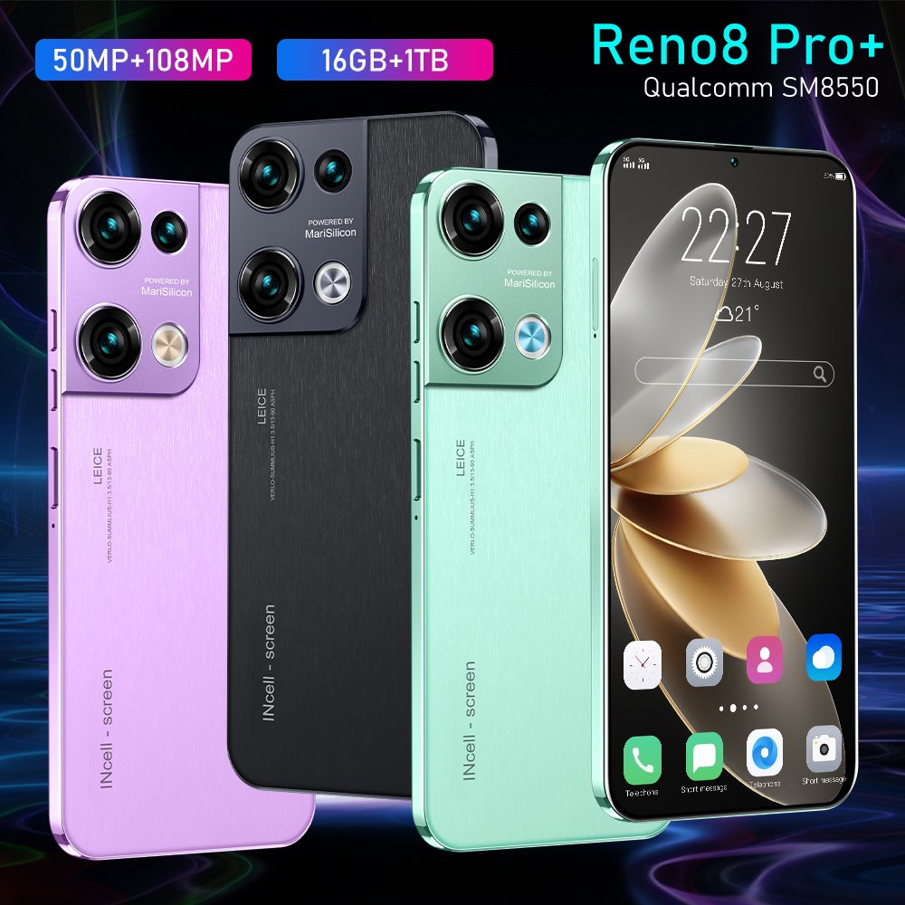 2023 New 5G opp Reno 8 pro+ 7.3inch tecno camon 20 pro cellphones poco x4 pro Android12.0 mobile phone 3/4g Smartphone