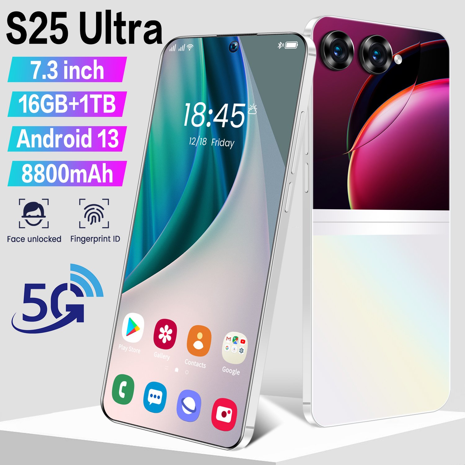 Tecno 10 Pro 5g S25 Ultra Android 13.0 16gb+1tb 5g Smartphone 2 Sim Camera 7.3inch Cellphone Global Game Mobile Phone